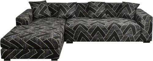 Vista 24 de MIFXIN Fundas de sofá modulares en forma de L, 2 piezas, elásticas tipo L, para sofá o sillón, protector de muebles para sala de estar, mascotas