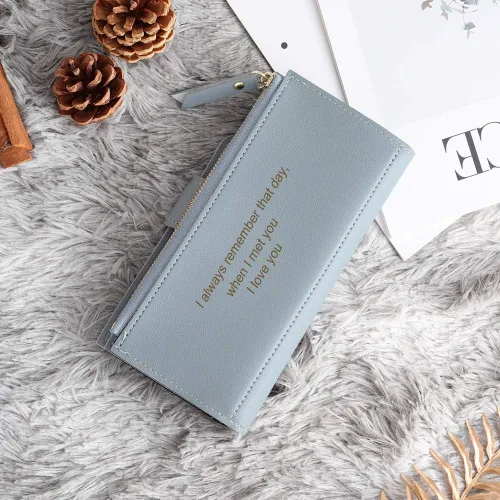 Vista 12 de Loveje - Billeteras personalizadas para mujer, de piel sintética, con grabadas fotográficas, triple pliegue, tarjeta de crédito, cartera larga