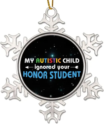 Vista 10 de Adornos de Navidad con texto en inglés «My Brother is Autismo», regalo para niños autistas, decoraciones de conciencia sobre el autismo, recuerdo
