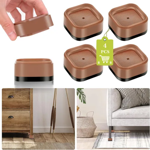 Vista 25 de Paquete de 12 elevadores de muebles de 1, 2 o 3 pulgadas, elevadores de cama ajustables resistentes para mesa, escritorio, sofá, silla, gabinete