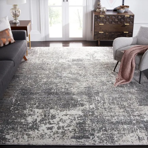 Vista 14 de SAFAVIEH Aston Collection - Alfombra decorativa, 2 x 4 pies, marfil y gris, diseño abstracto moderno, no desprende pelusa y de fácil cuidado, ideal