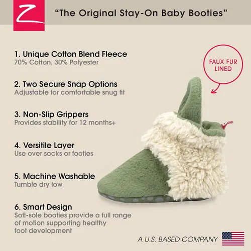 Vista 3 de Zutano Botines unisex de forro polar para bebé, suela suave y antideslizante, calcetines para bebés y niños pequeños, niñas y niños de 3 a 24 meses