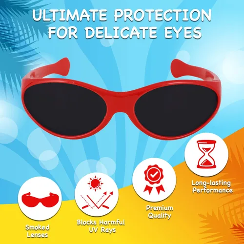 Vista 5 de Optix 55 Gafas de sol para bebé, 100% protección UV, gafas de sol para bebés y niños (edades 0-3 años)