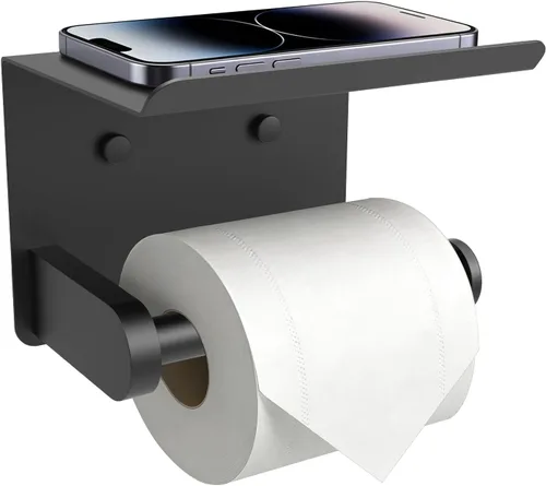 Vista 8 de SetSail Portarrollos de papel higiénico con adhesivo para estantes o espejo cromado