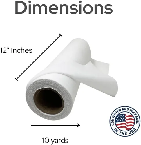 Vista 2 de H.B.I. Products - Interfaz para coser y manualidades de 12 pulgadas x 10 yardas, color blanco 100% cotton woven iron on interfacing, shirts