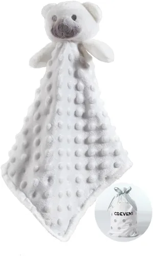 Vista 27 de CREVENT Manta de seguridad facial de animales de felpa suave para niños y niñas, gran regalo para cumpleaños, baby shower (perro azul + etiqueta)