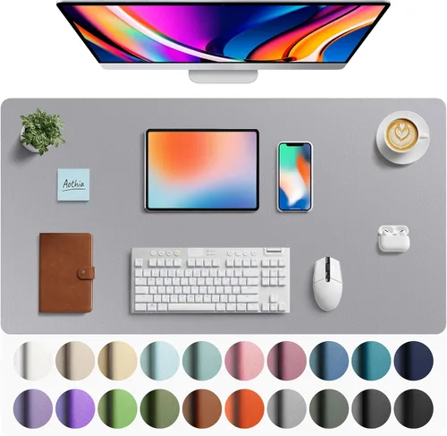Vista 121 de Aothia - Protector de escritorio de cuero sintético grande, base antideslizante para mouse y superficie para escribir, impermeable, fácil de Agua