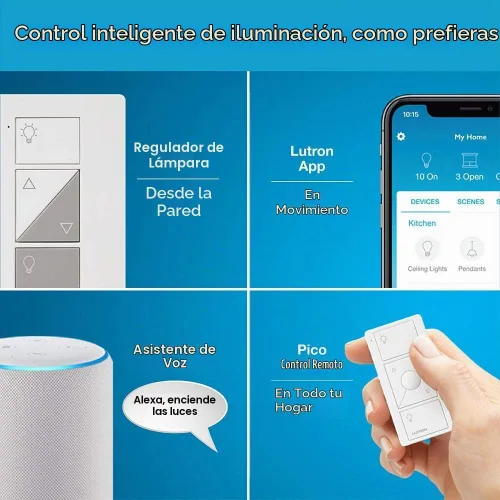 Vista 4 de Lutron Caseta Deluxe Smart Lamp Dimmer Starter Kit: 2 atenuadores de lámpara y más