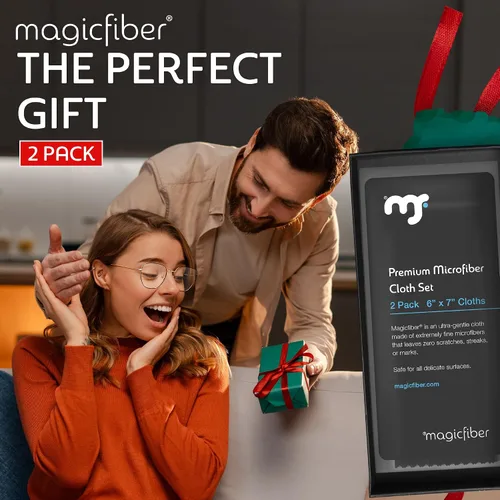 Vista 6 de MagicFiber Paños de limpieza de microfibra, paquete de 2 – Paño premium para gafas, lentes, pantallas y más