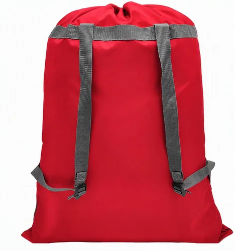Vista 11 de Paquete de 2 mochilas para lavandería, 27 x 34 pulgadas, bolsa de lavandería resistente con correas para el hombro, cierre de cordón, mochila