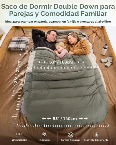 Vista 2 de ATEPA Below Zero Down Sleeping Bag for Adults 700FP RDS Down, For Cold Weather, Car Camping, RV, Overlanding, Extra Wide, Compression Sack Included