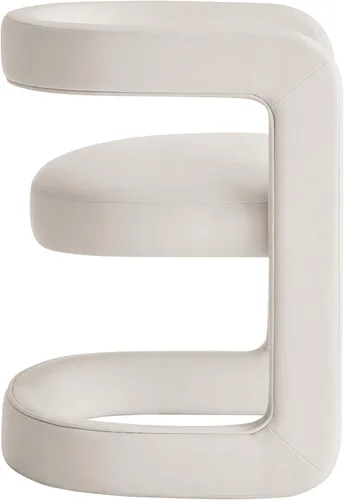 Vista 7 de Modway Winslow Silla de comedor de terciopelo resistente a las manchas en alabastro, sillón de barril con respaldo abierto, silla de comedor