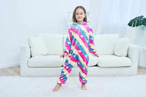 Vista 2 de Disfraz de unicornio para niñas, pijama de animales, disfraz de Halloween