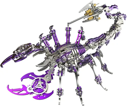 Vista 19 de Kits de modelo de metal 3D, rompecabezas de metal 3D de lobo mecánico, serie de animales de acero DIY, rompecabezas simples 3D, decoración