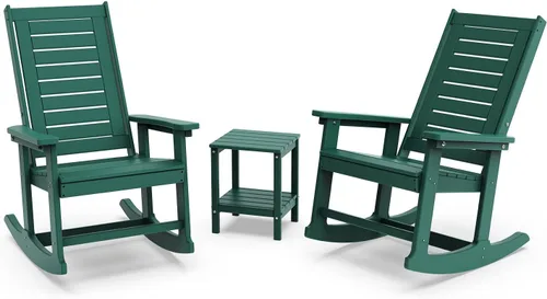 Vista 39 de GREENVINES Oversized Outdoor Rocking Chair, HDPE Rocker, Aqua