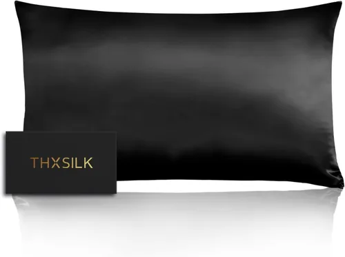 Vista 7 de THXSILK Funda de almohada de seda de 22 momme de seda de morera pura con cremallera oculta, funda de almohada suave y transpirable para cabello