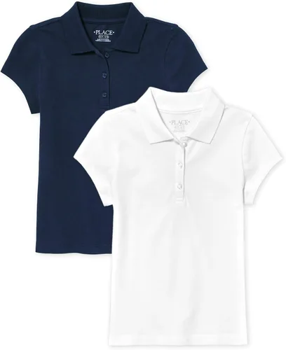 Vista 10 de The Children's Place Girls' Short Sleeve Pique Polo, 2 Pack Daybreak paquete de 2