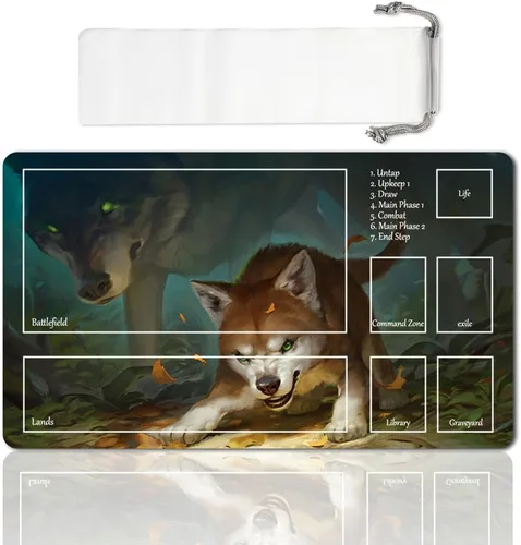 Vista 12 de Juego de mesa MTG Playmat Games Tamaño 60X35 cm CCG Compatible para TCG RPG CCG Play Mats (Ajani Steadfast-Zone)