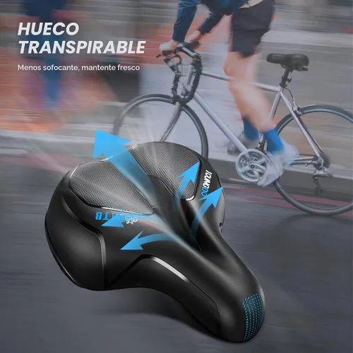 Vista 3 de Asiento de bicicleta, asiento de bicicleta YOUNGDO cómodo Azul