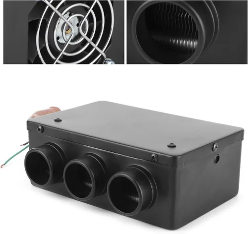 Vista 3 de Tyenaza Calentador de ventilador de automóvil, descongelador de coche de 12 V, 50 W, 3 agujeros, portátil, calentador de calentamiento rápido