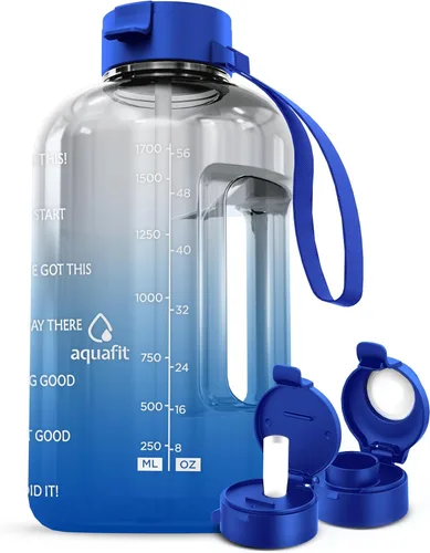 Vista 18 de AQUAFIT 1 Gallon Water Bottle with Time Marker Aguamarina