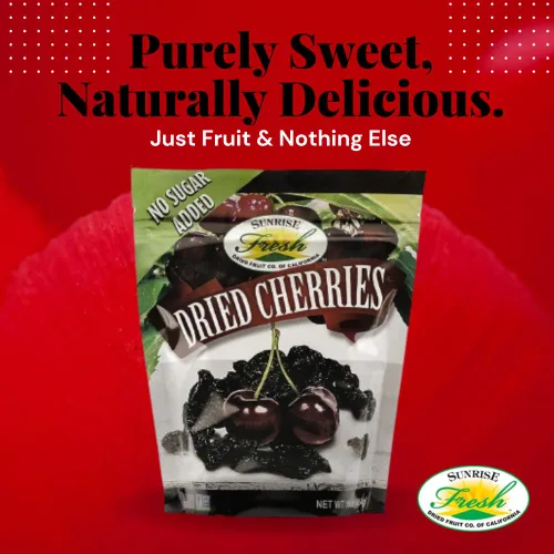 Vista 3 de Cerezas Dulces Secas Sunrise Fresh, Sin Endulzar, Sin Azúcar Añadido, Sabor a Fruta Fresca, Bolsa de 1 lb