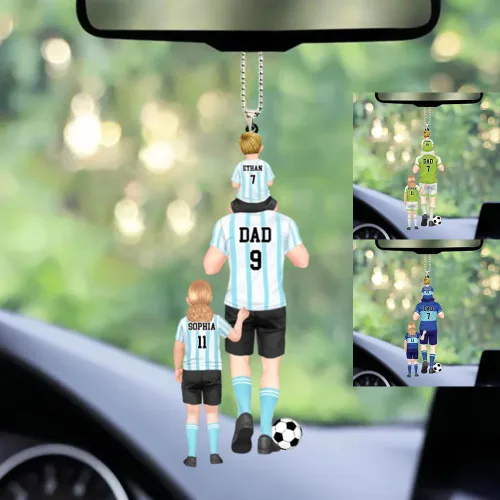 Vista 8 de Adorno de Navidad personalizado para jugadores de fútbol, nombre y número personalizados, regalo para los amantes del fútbol, marido, cumpleaños