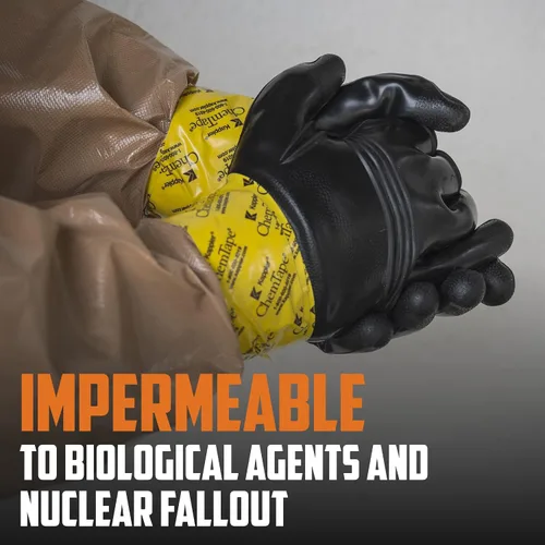 Vista 7 de MIRA - Guantes protectores de seguridad NC-11 CBRN Guantes de trabajo industriales reutilizables resistentes a productos químicos 1 par XS a XXL