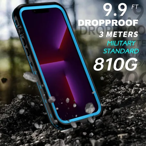 Vista 3 de BEASTEK Funda impermeable para iPhone 13 Pro, serie TRE, a prueba de golpes, a prueba de polvo, IP68, con protector de pantalla integrado, cubierta
