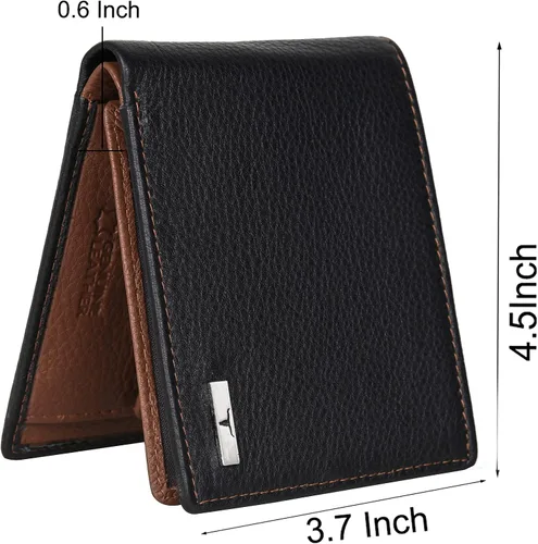 Vista 6 de Urban Forest Kyle RFID bloqueo de cuero cartera para hombres NegroRedwood UBF130BLR1037