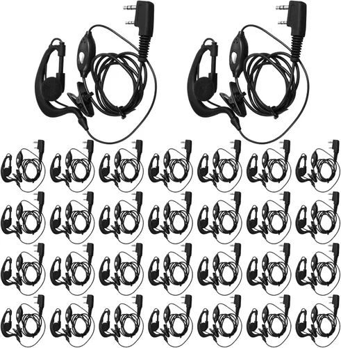 Vista 9 de 10 pares de auriculares para walkie talkie con micrófono de 2 pines, micrófono de auricular para radio bidireccional, auricular de un solo cable