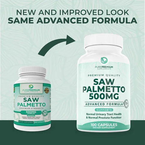 Vista 4 de Saw Palmetto Premium 500 mg para hombres y mujeres – Extracto de palma enana americana de máxima fuerza y suplemento en cápsulas en polvo – Apoya