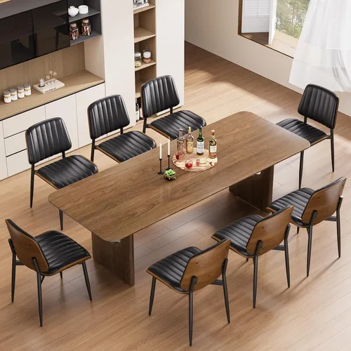 Vista 54 de YaFiti Juego de 2 sillas de comedor, sillas de comedor y cocina modernas de mediados de siglo, sillas tapizadas de piel sintética con diamantes