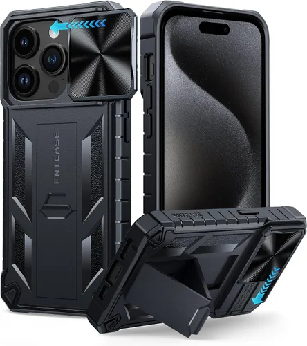 Vista 63 de FNTCASE for iPhone 11-Pro Phone Case: Military Grade Drop Proof Mobile Cover with Kickstand & Slide Rugged Shockproof Bumper Heavy Duty Protector