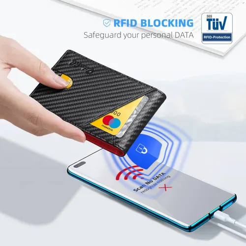 Vista 78 de Zitahli - Billeteras delgadas RFID para hombres, billetera de cuero flexible con clip de dinero, cartera minimalista con bolsillo frontal