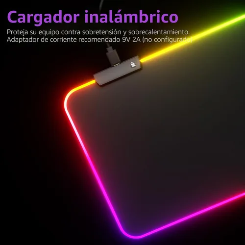 Vista 5 de Alfombrilla de ratón RGB LED, alfombrilla de ratón grande, alfombrilla de ratón LED y grande