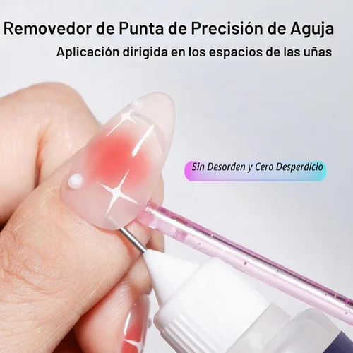 Vista 3 de Gellen 2 unidades de removedor de pegamento de uñas Pinpoint para prensas, removedor de pegamento suave sin acetona, removedor multifuncional