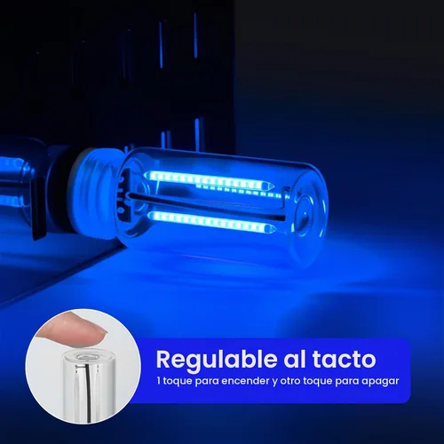 Vista 3 de 2 PCS Luces Ambientales USB Azules para Interior del Automóvil, Control Táctil Brillo Ajustable Enchufables Botella de Vidrio Retro Luces Nocturnas