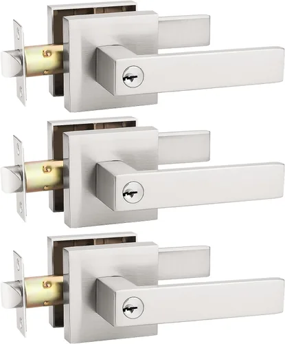 Vista 112 de KNOBWELL - Juego de cerradura con 1 picaporte resistente para puertas de una cara, ideal para puertas interiores reversibles, 0.93 libras