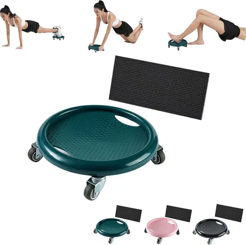 Vista 11 de Rueda de rodillo abdominal, equipo de ejercicio abdominal con rodilleras, tabla de rueda abdominal multifuncional para mujer, rotación de 360°