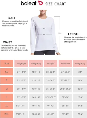 Vista 6 de BALEAF Women's Long Sleeve Running Shirts Workout Tops Athletic Active Quick Dry Soft Lightweight