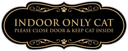 Vista 9 de Designer Paws - Letrero para interiores con texto en inglés "Solo gato por favor cierre la puerta y mantener el gato en el interior" (negro)