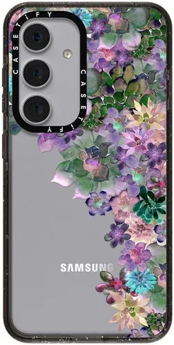 Vista 161 de CASETiFY Funda de impacto para Galaxy S22+ - Adhesivo Aries Moross, color negro transparente