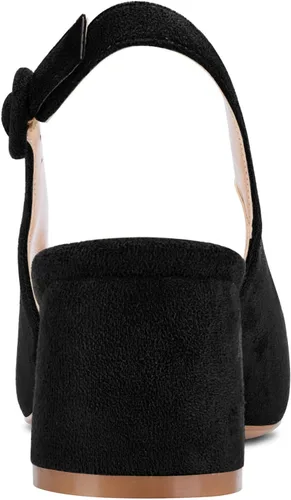 Vista 3 de Aachcol Zapatos de tacón grueso para mujer, tacón medio y bajo, correa en el tobillo, correa para el tobillo, para boda, oficina, fiesta, zapatos