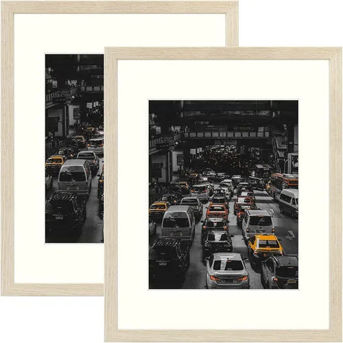 Vista 9 de Golden State Art, Marco de fotos de 11 x 14 pulgadas, para pared, fotos y pósteres de 8 x 10, pintura/impresión, bodas, paisajes (gris, paquete de 2)