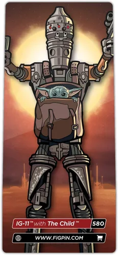 Vista 2 de FiGPiN Clásico The Mandalorian - IG-11 con el niño (#580)