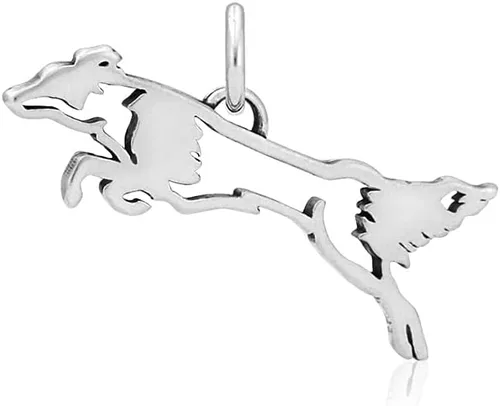 Vista 3 de Dazzling Paws Jewelry Collie colgante de plata de ley, cuerpo