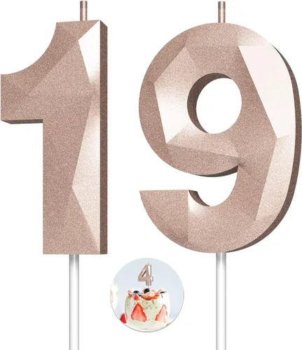 Vista 44 de Velas de cumpleaños con números (0 velas negras), forma de diamante 3D, decoración de pastel de feliz cumpleaños para niños y hombres, cumpleaños