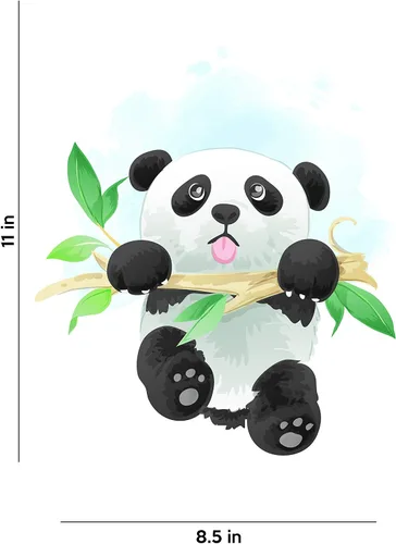 Vista 2 de Arte decorativo de pared de animales para bebé, diseño de panda de safari en la selva, decoración de pared para habitación de niños y niñas
