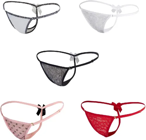 Vista 2 de Besame Tanga G-String - Ropa interior para mujer, paquete de 5